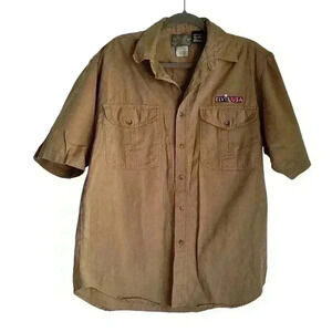 Rare VTG Elvis USA Elvis Presley Exclusively Graceland Shirt Button Military Med